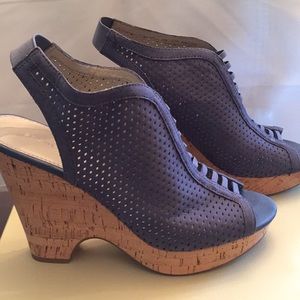 Franco Sarto cork bottom peep toes